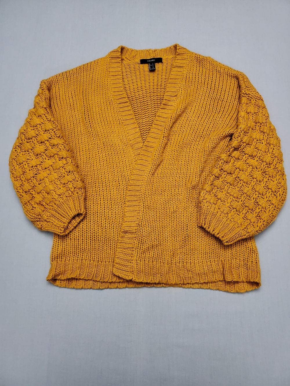 Forever 21 Women Mustard Cardigan Sweater Size Large